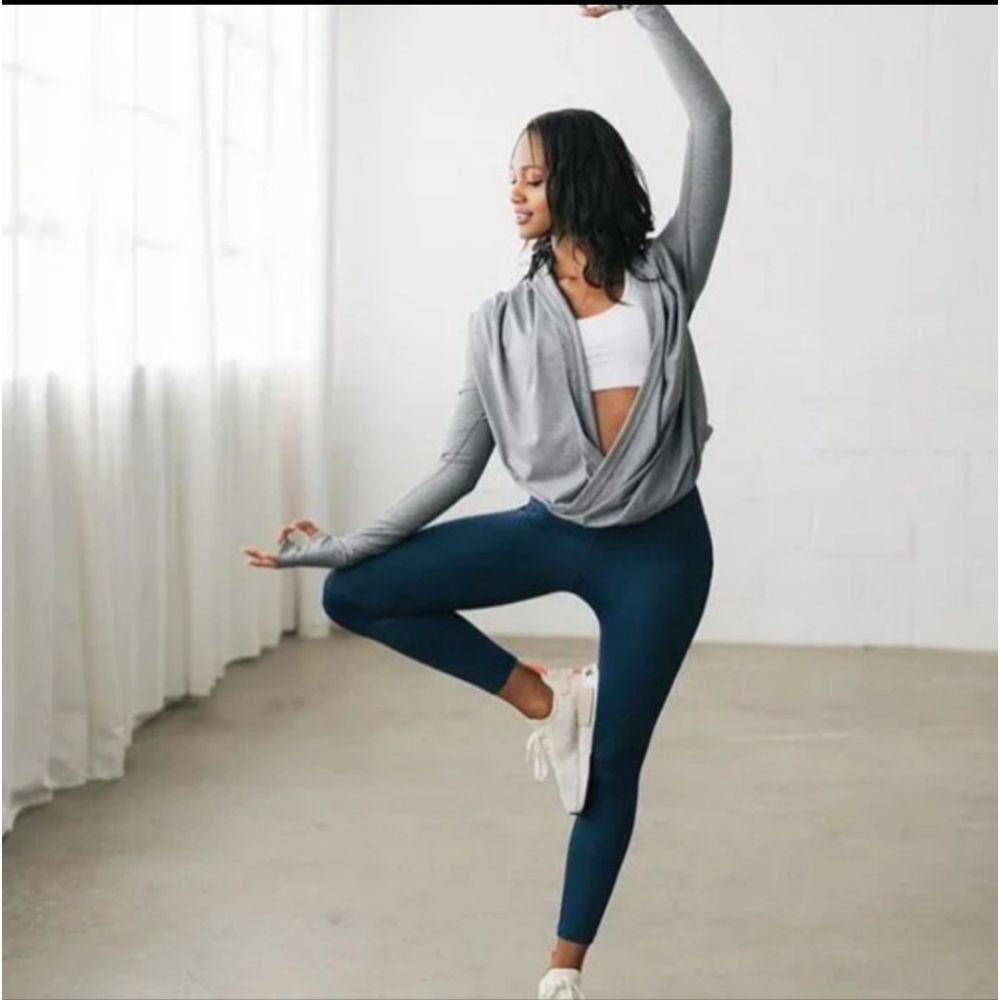 Zyia Active Haze Yoga Wrap Twisted Hoodie
